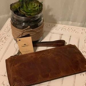PATRICIA NASH St. Croce Leather Wristlet